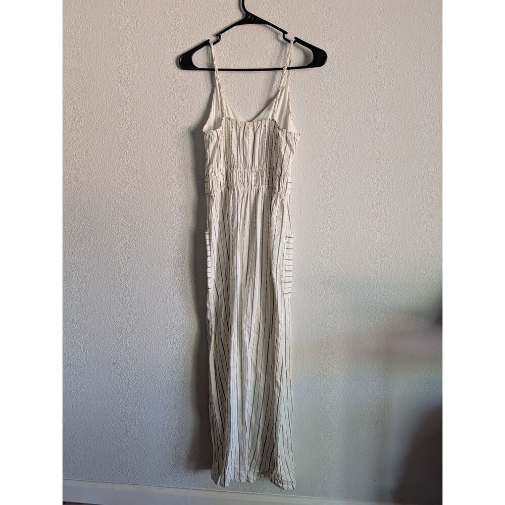 Monteau Striped Linen Blend Dress Women's Small